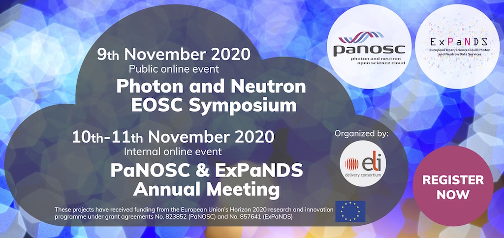 European Photon and Neutron EOSC symposium + PaNOSC & ExPaNDS annual meeting banner